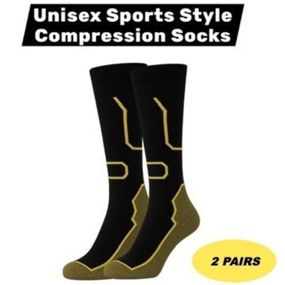Unisex 15-20 mmHg Compression Socks LARGE Black Knee High Medical‎ Circulation